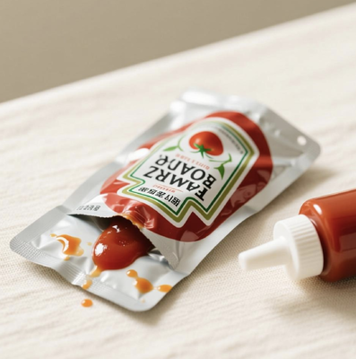 Custom Thickness Stand Up Pouches Tomato Sauce Pouch Modern Shape OEM Logo