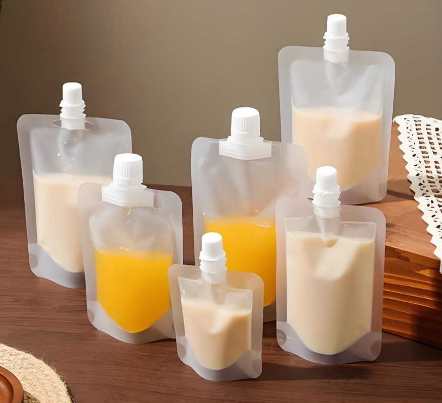 Heat Resistant Biodegradable Spout Pouch For Hot Coffee Or Milk Packaging