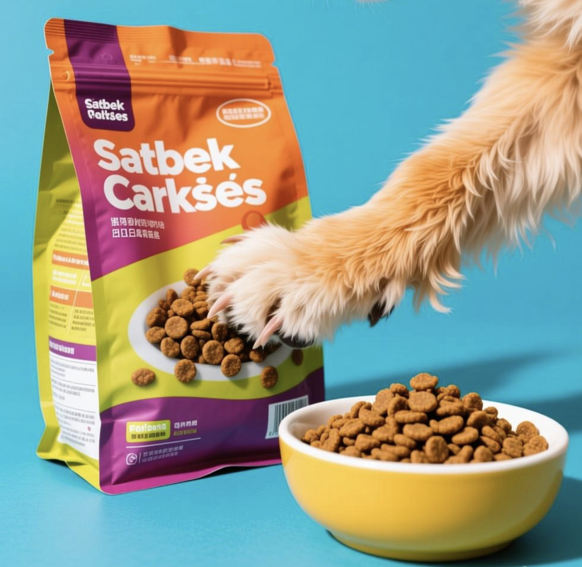 PET VMPET PE Film Structure Pet Food Pouch Custom Thickness Dog Food Packaging Bag