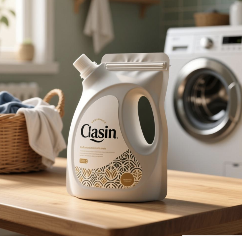 Multi Layer Film Spouted Stand Up Barrier Pouches For Laundry Detergents