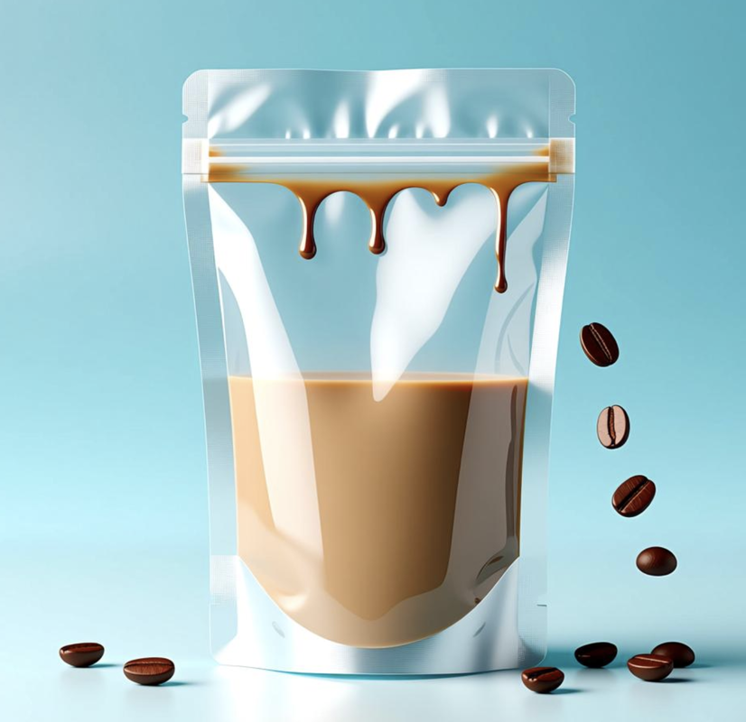 Clear Liquid Packaging Pouch Coffee Packaging Bag With Aroma Lock Technology
