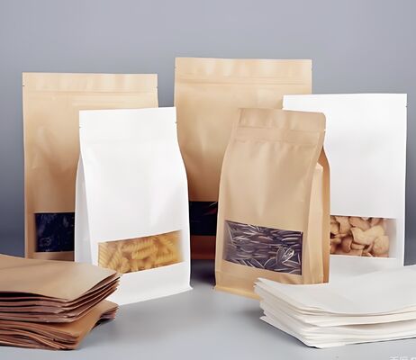 Biodegradable Resealable Closures 8 Side Seal Pouch Customized Printed Flat Bottom